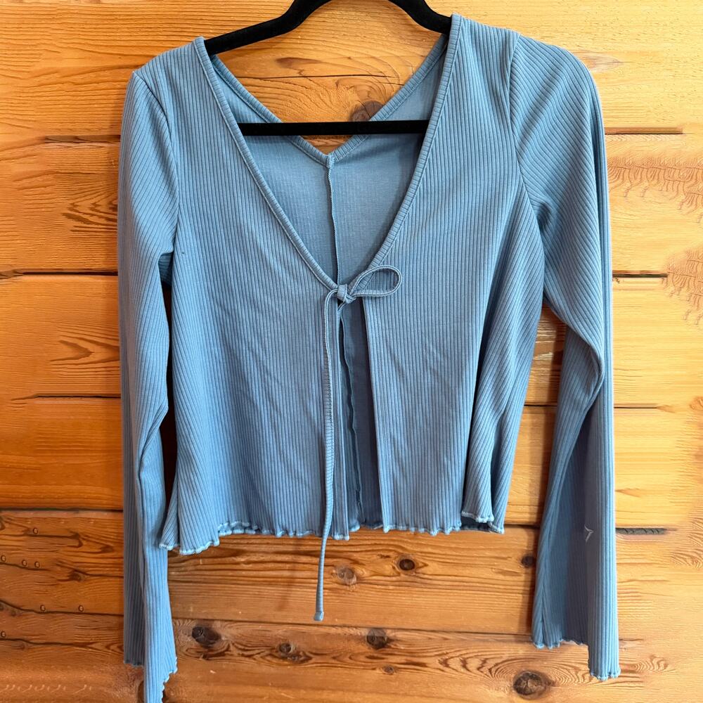 Gymshark Pause Cardigan Blue Front Tie Small